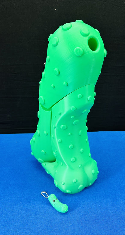 Green - Giant 12" Articulated Tickle Pickle with Butt stand