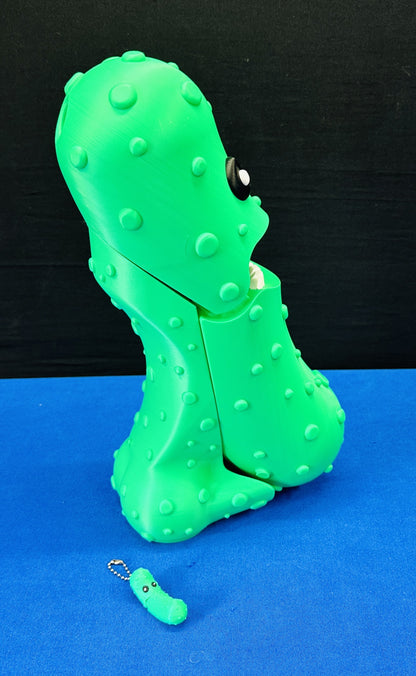 Green - Giant 12" Articulated Tickle Pickle with Butt stand