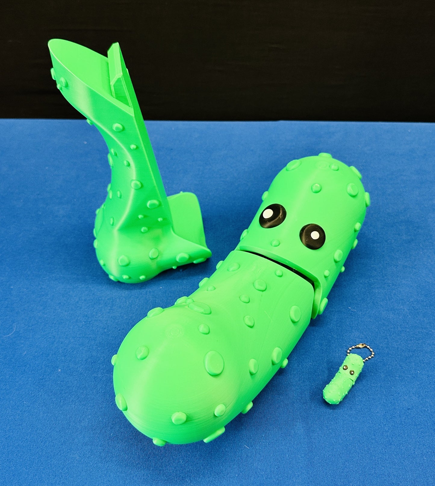 Green - Giant 12" Articulated Tickle Pickle with Butt stand