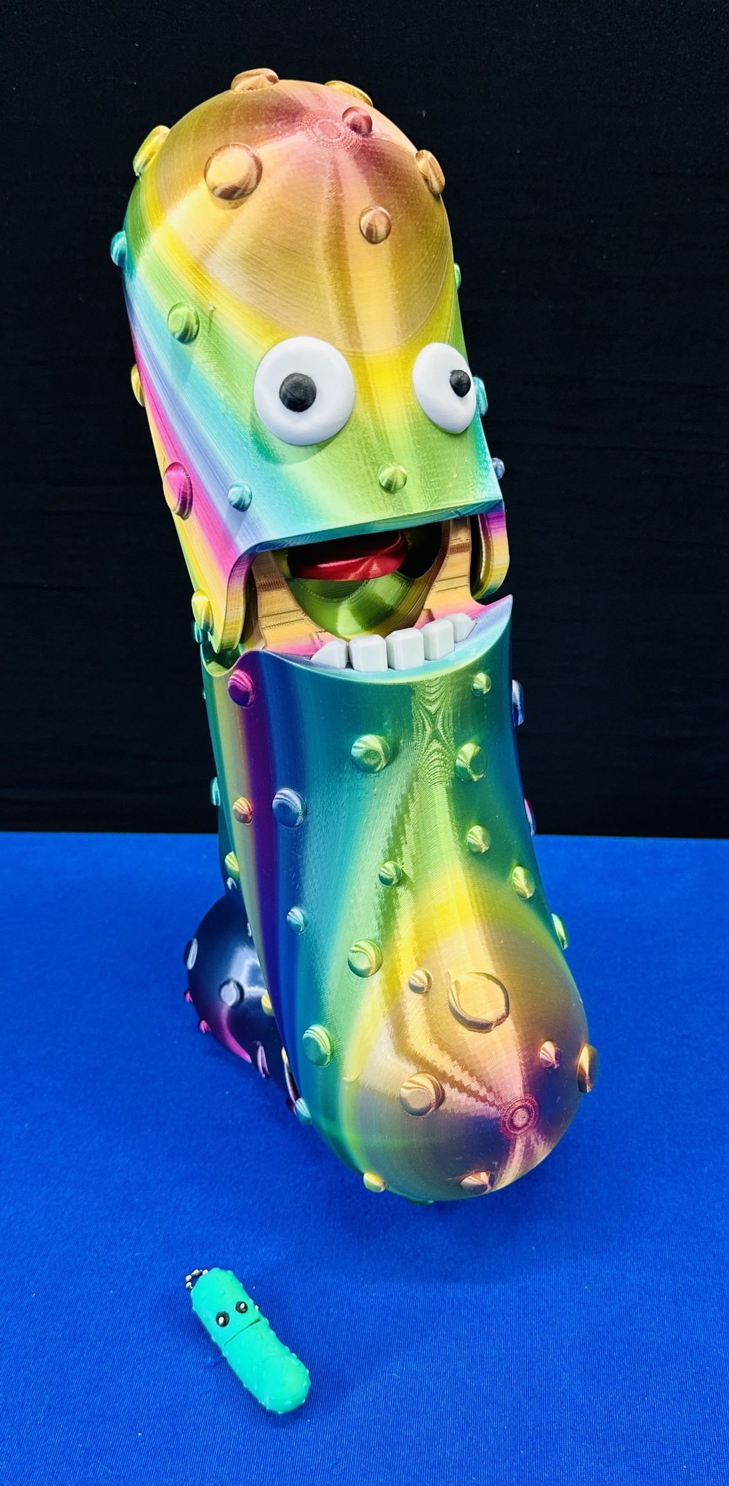 Metallic Rainbow - Giant 12" Articulated Tickle Pickle with Butt stand