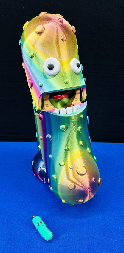 Metallic Rainbow - Giant 12" Articulated Tickle Pickle with Butt stand