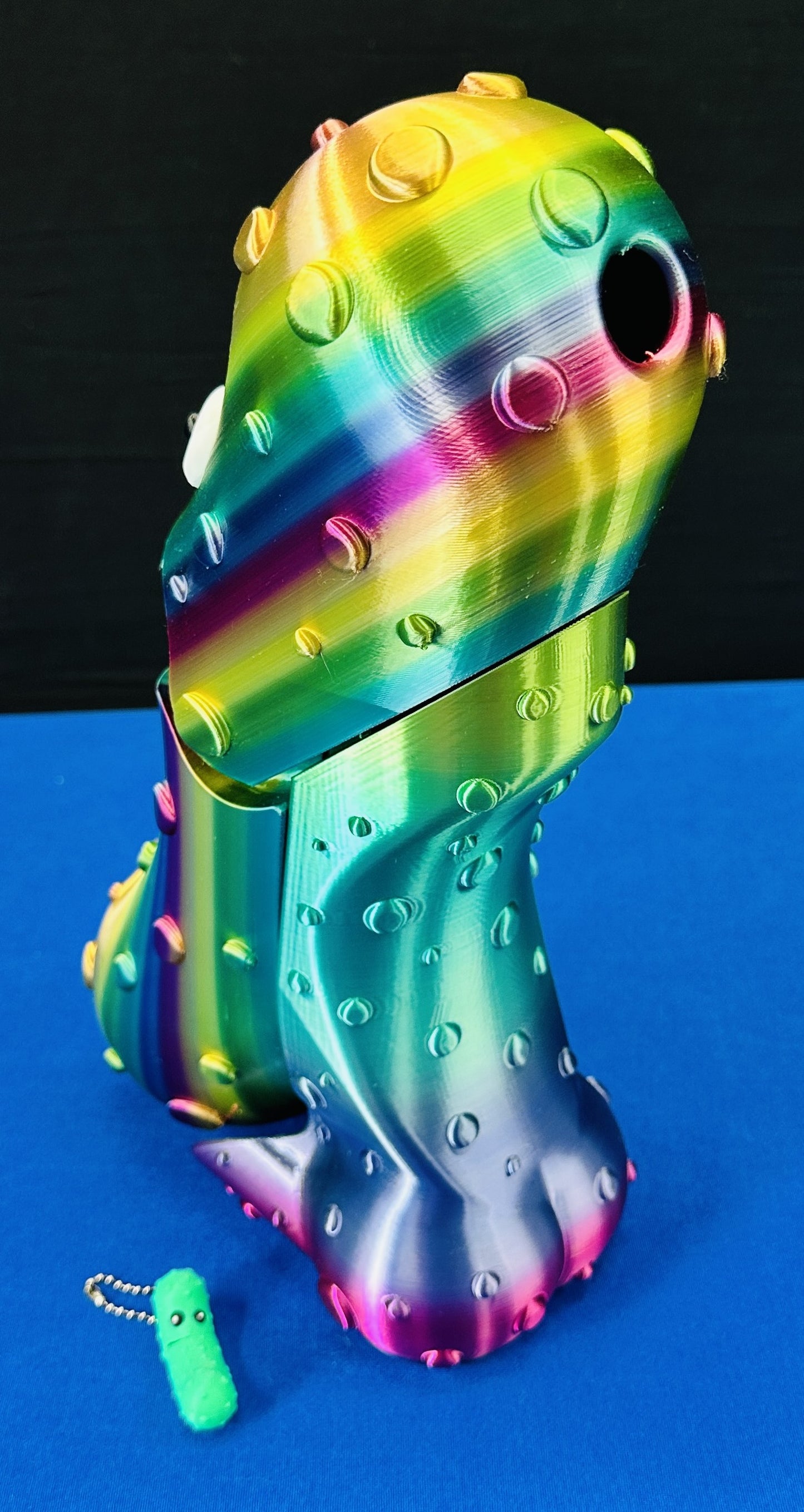 Metallic Rainbow - Giant 12" Articulated Tickle Pickle with Butt stand