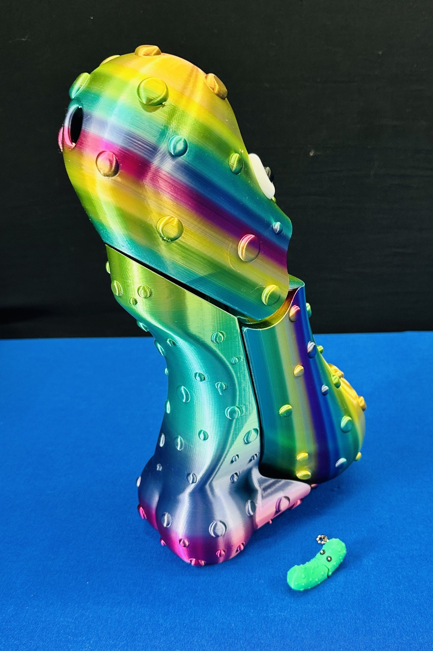 Metallic Rainbow - Giant 12" Articulated Tickle Pickle with Butt stand