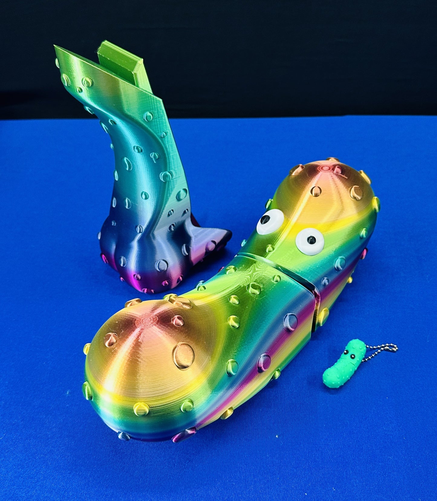Metallic Rainbow - Giant 12" Articulated Tickle Pickle with Butt stand