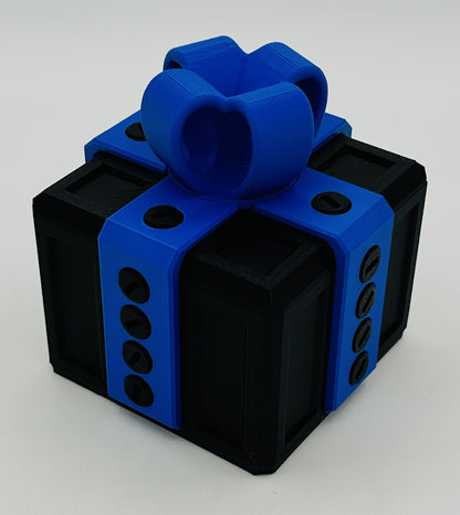Annoying Gift Box - Multiple Color Combinations - 4x4x3" with 20 bolts + 3 Mini Figures