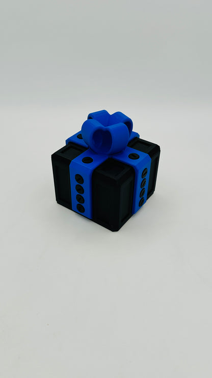 Black & Blue Annoying Gift Box 4x4x3" with 20 bolts + 3 Mini Figures