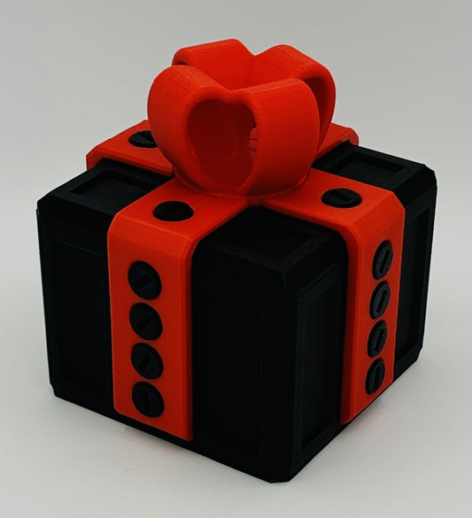 Black & Red Annoying Gift Box 4x4x3" with 20 bolts