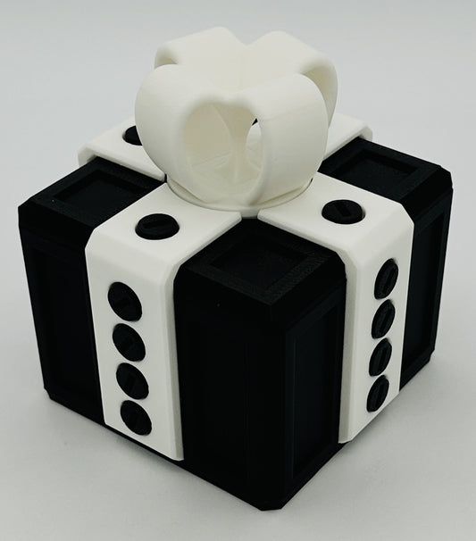 Black & White Annoying Gift Box 4x4x3" with 20 bolts + 3 Mini Figures