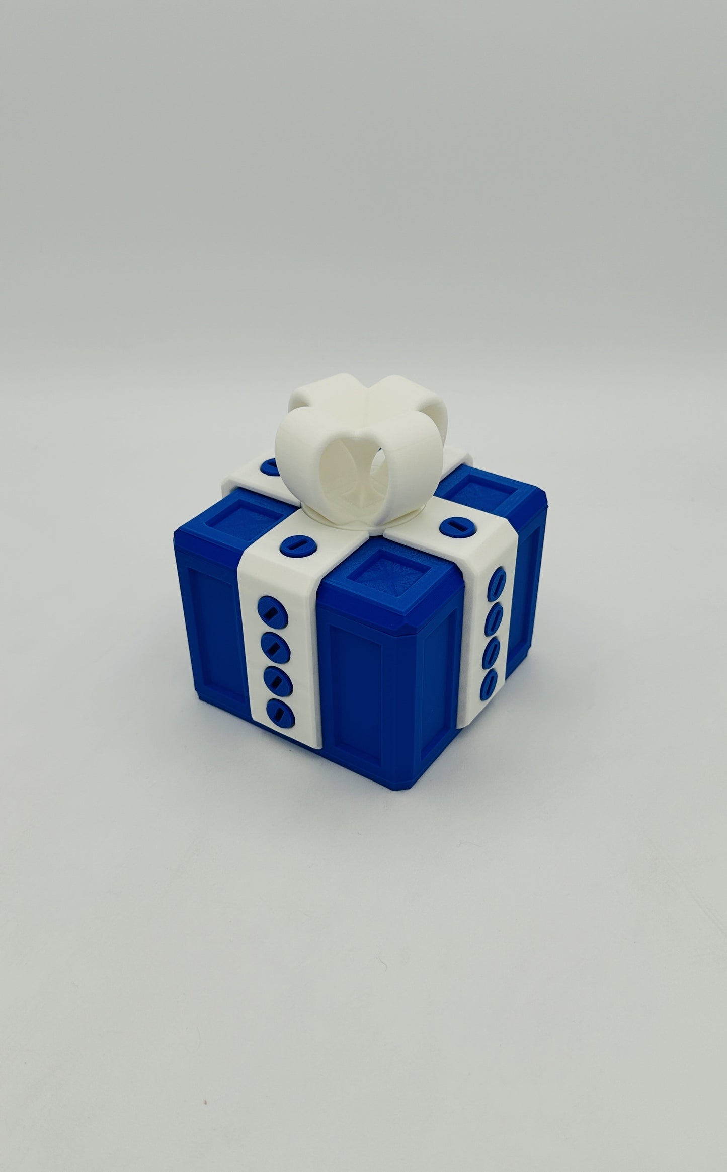 Blue & White Annoying Gift Box 4x4x3" with 20 bolts + 3 Mini Figures