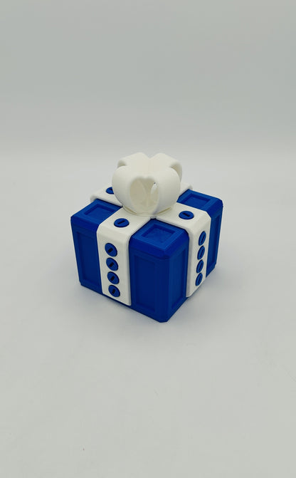 Blue & White Annoying Gift Box 4x4x3" with 20 bolts + 3 Mini Figures