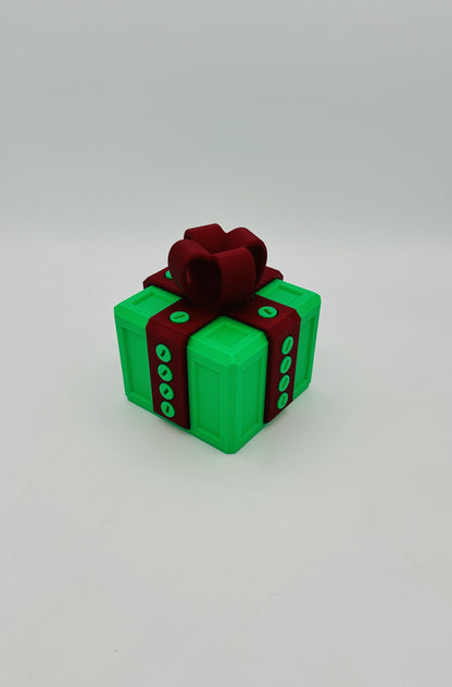 Green & Red Annoying Gift Box 4x4x3" with 20 bolts + 3 Mini Figures