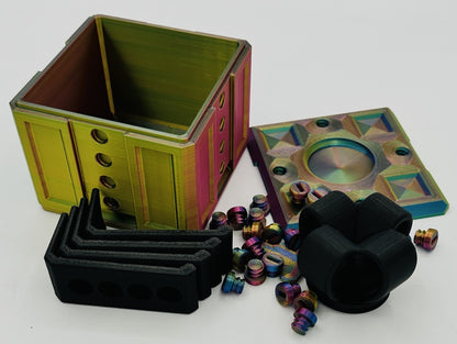 Golden/Purple/Red/Blue (4 tone shimmer) & Black Annoying Gift Box with 20 bolts & 3 Mini Figures