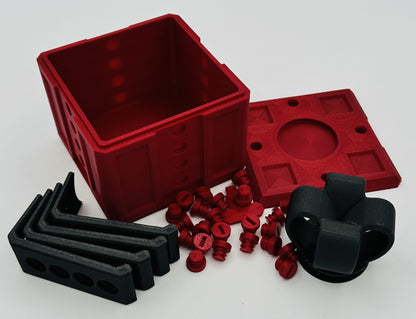 Red & Black Annoying Gift Box 4x4x3" with 20 bolts + 3 Mini Figures