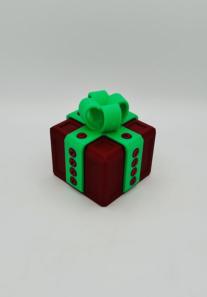 Red & Green Annoying Gift Box 4x4x3" with 20 bolts + 3 Mini Figures