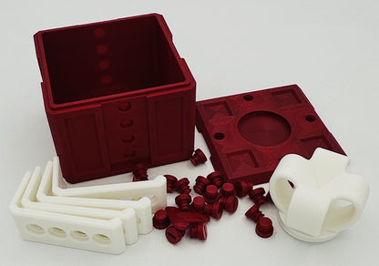 Red & White Annoying Gift Box 4x4x3" with 20 bolts + 3 Mini Figures