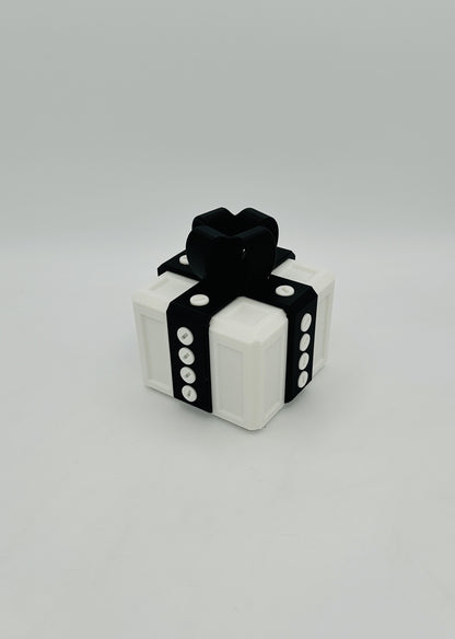White & Black Annoying Gift Box 4x4x3" with 20 bolts + 3 Mini Figures