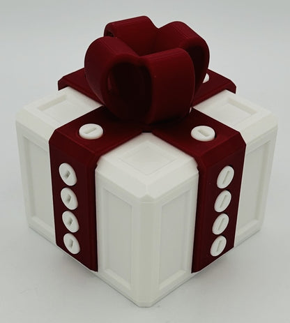 Annoying Gift Box - Multiple Color Combinations - 4x4x3" with 20 bolts + 3 Mini Figures