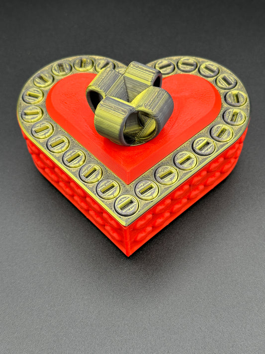 Heart Annoying Gift Box w/ 25 bolts - Black/Golden & Red