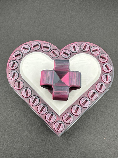 Heart Annoying Gift Box w/ 25 bolts - Black/Rose Red & White