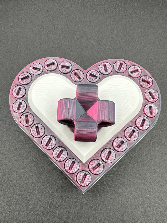 Heart Annoying Gift Box w/ 25 bolts - Black/Rose Red & White