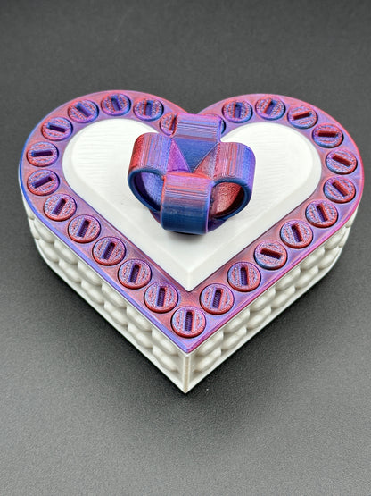 Heart Annoying Gift Box w/ 25 bolts - Blue/Purple/Red & White