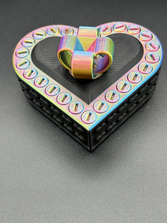 Heart Annoying Gift Box w/ 25 bolts - Golden/Purple/Red/Blue & Black