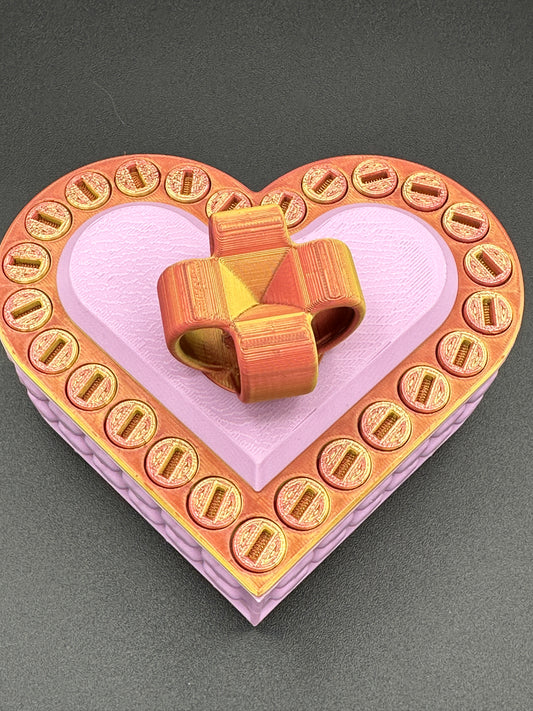 Heart Annoying Gift Box w/ 25 bolts - Golden/Red/Copper & Pink