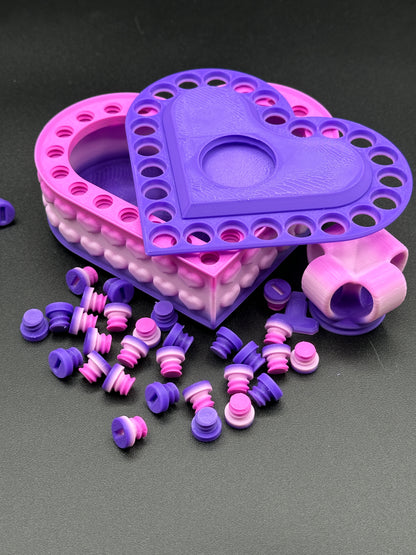 Heart Annoying Gift Box w/ 25 bolts - Purple Rainbow