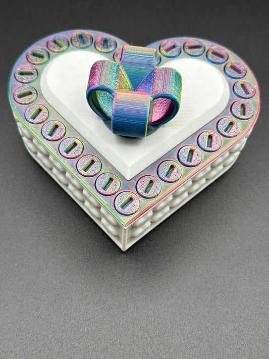 Heart Annoying Gift Box w/ 25 bolts - Red/Yellow/Blue & White