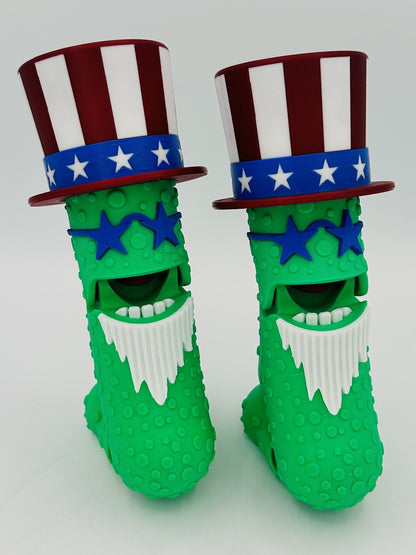 Patriotic Pickle - 7" Articulated Tickle Pickle with Butt stand