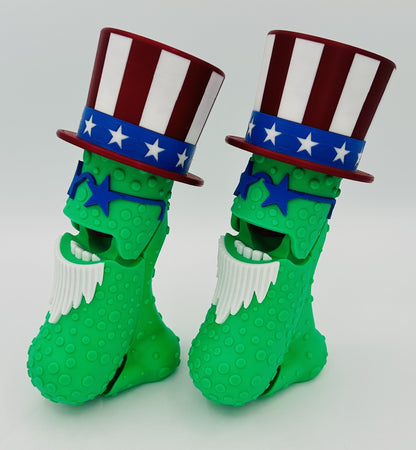 Patriotic Pickle - 7" Articulated Tickle Pickle with Butt stand