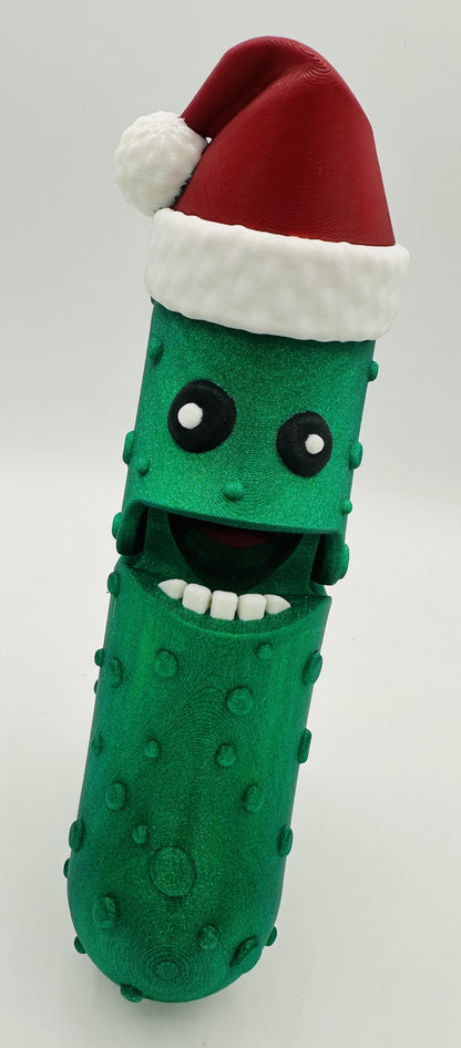 Santa Pickle - 7" Articulated Tickle Pickle with Butt stand
