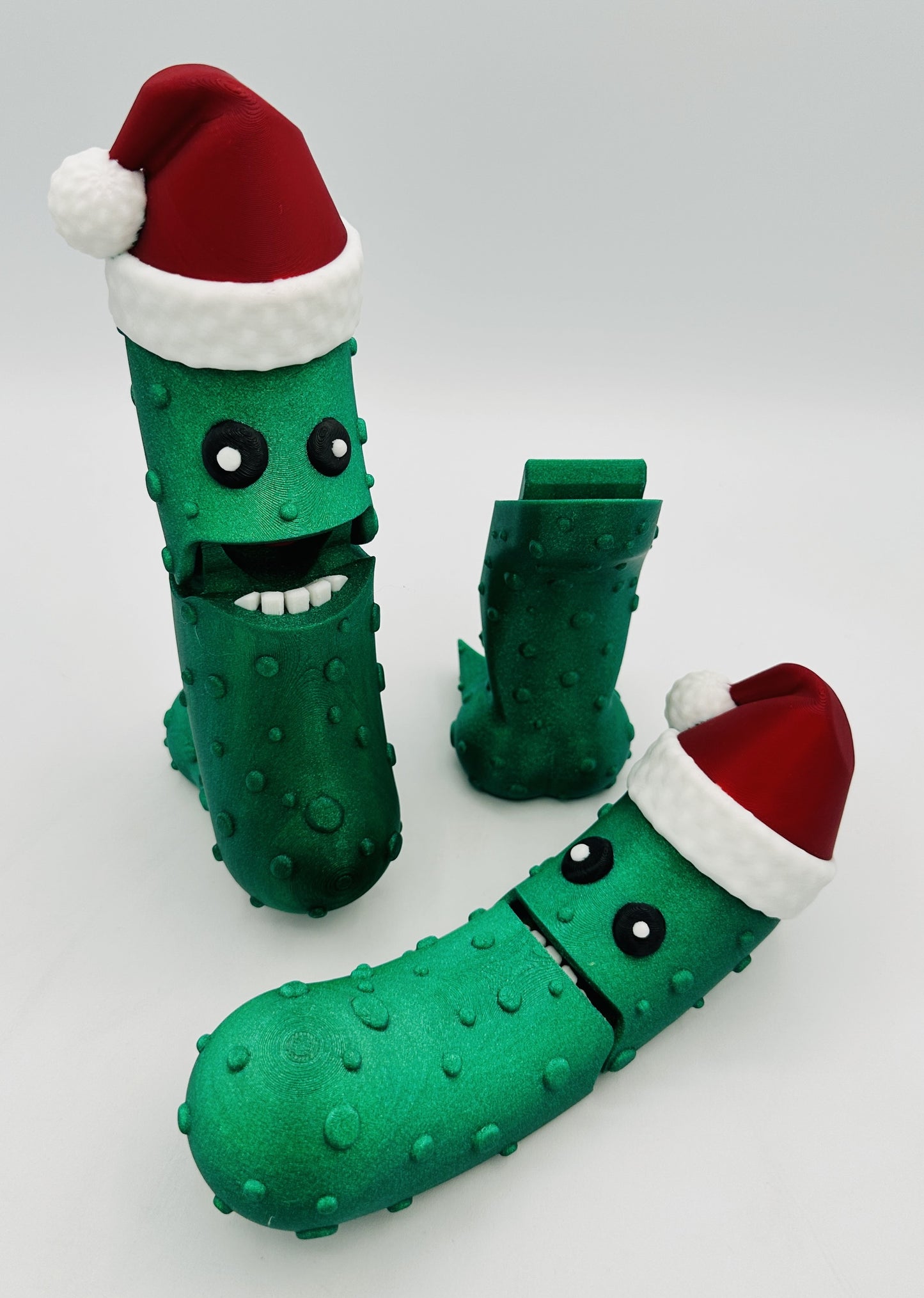 Santa Pickle - 7" Articulated Tickle Pickle with Butt stand