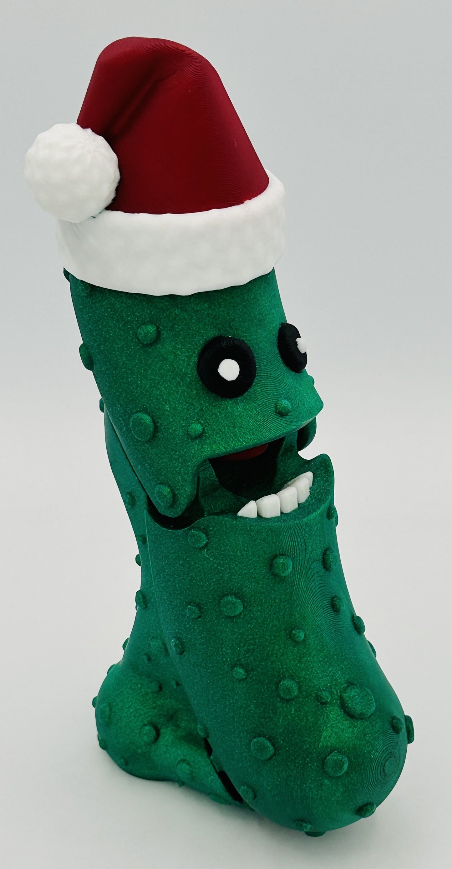 Santa Pickle - 7" Articulated Tickle Pickle with Butt stand
