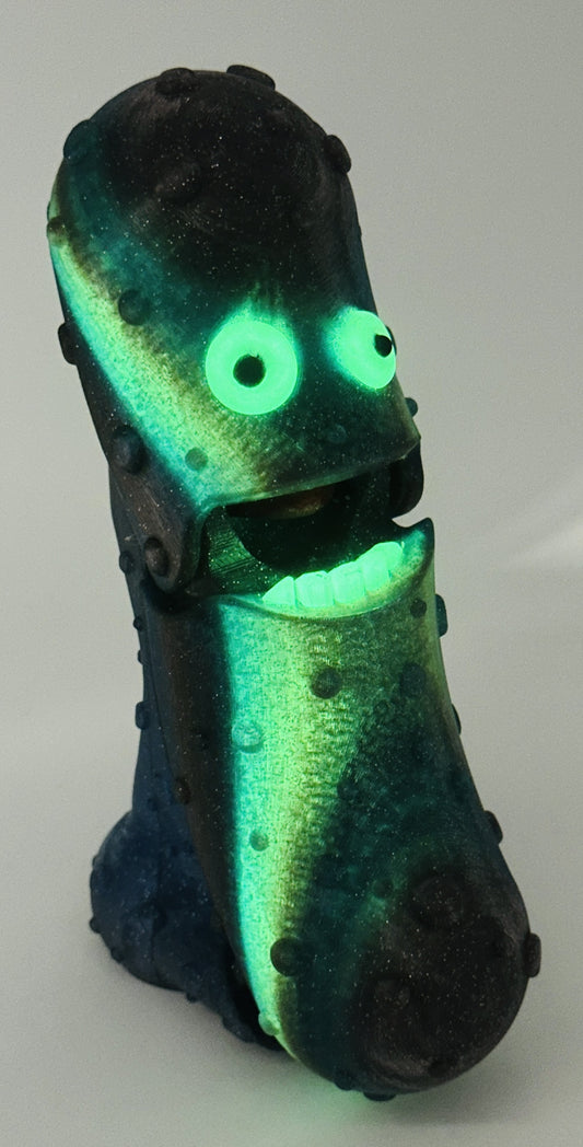 Midnight Glow Pickle - 7" Desk Buddy with Stand - Tickles, The Articulated Pickle