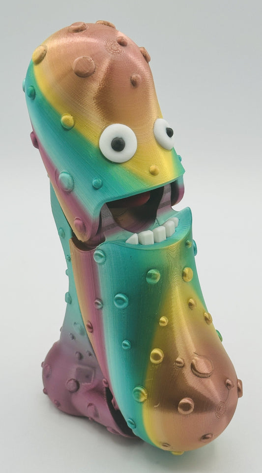 Metallic Rainbow Pickle - 7" Desk Buddy with Stand - Tickles, The Articulated Pickle