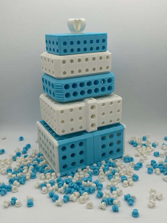 Baby Blue & White Extremely Annoying Gift Box with 296 screws
