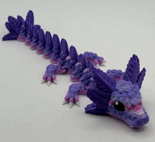 Baby Axolotl Dragon - 11" Purple Rainbow