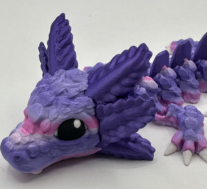 Baby Axolotl Dragon - 11" Purple Rainbow