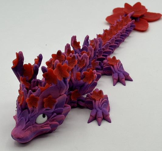 "Derpy" Baby Cherry Blossom Dragon - 11" Purple & Red