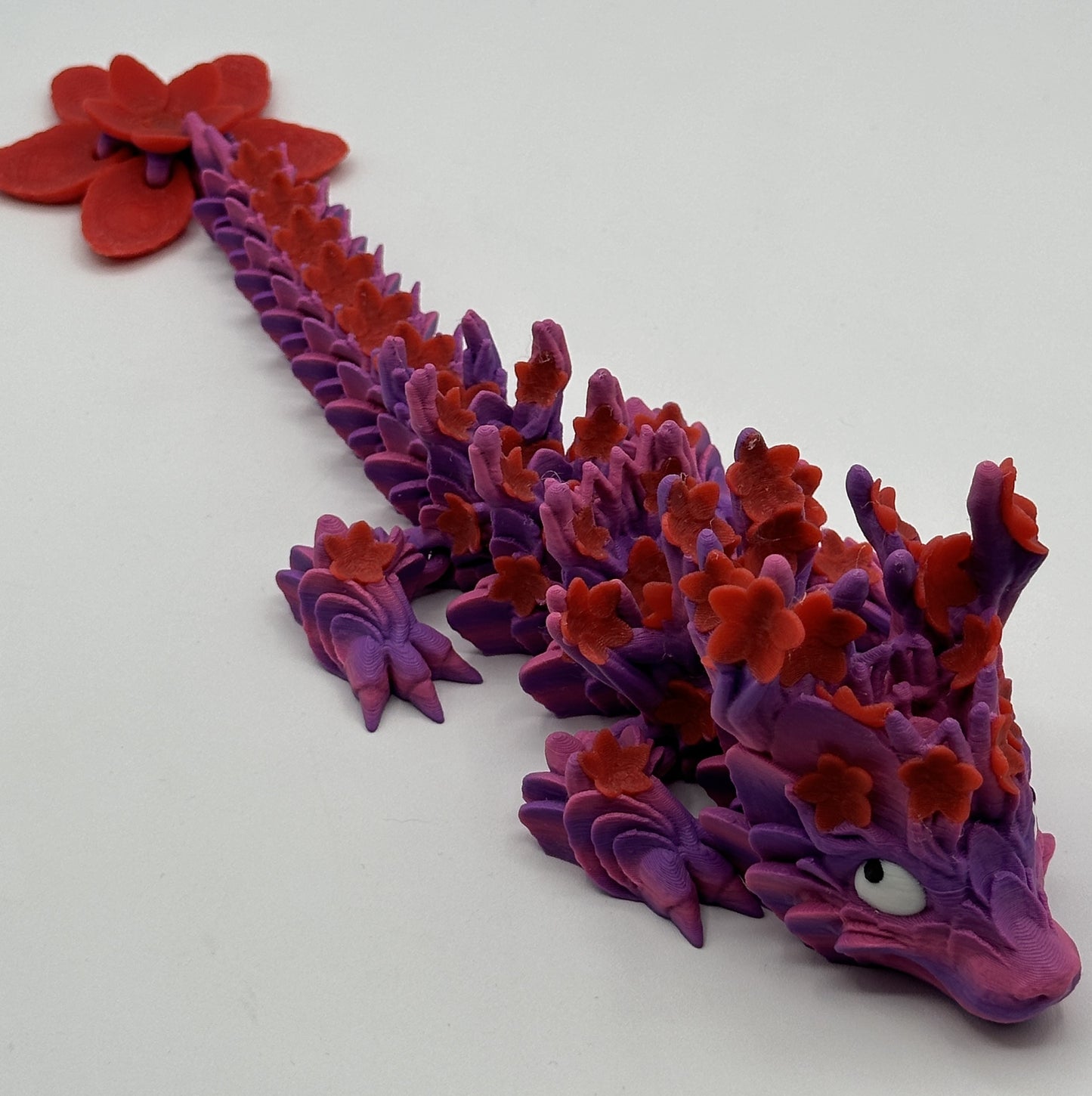 "Derpy" Baby Cherry Blossom Dragon - 11" Purple & Red