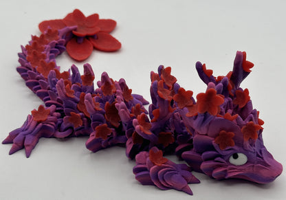 "Derpy" Baby Cherry Blossom Dragon - 11" Purple & Red