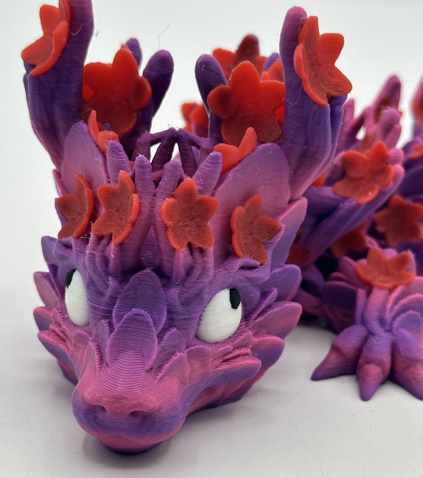"Derpy" Baby Cherry Blossom Dragon - 11" Purple & Red