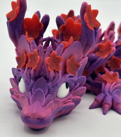 "Derpy" Baby Cherry Blossom Dragon - 11" Purple & Red