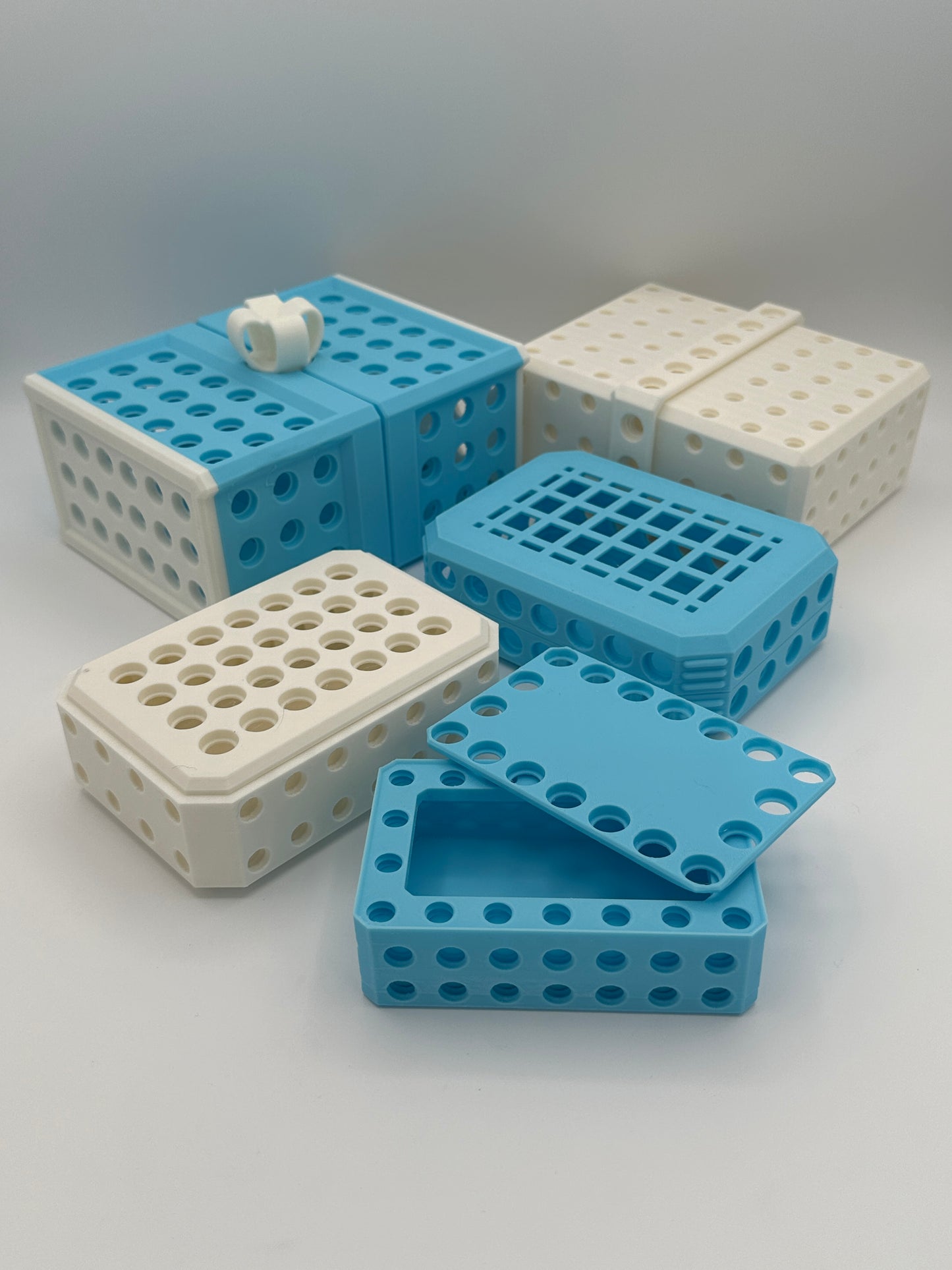 Baby Blue & White Extremely Annoying Gift Box with 296 screws
