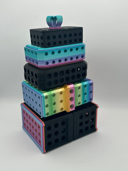 Black & Rainbow Extremely Annoying Gift Box with 296 screws