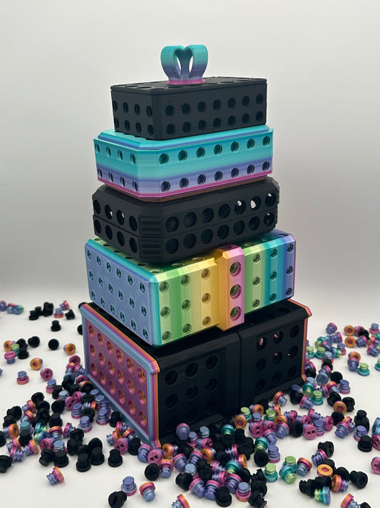 Black & Rainbow Extremely Annoying Gift Box with 296 screws