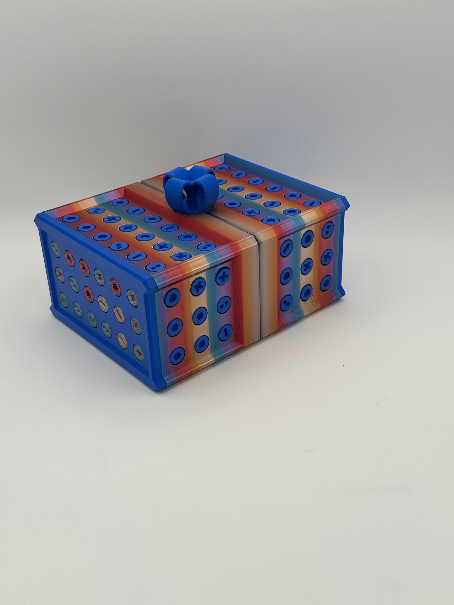 Blue & Rainbow Extremely Annoying Gift Box with 296 screws