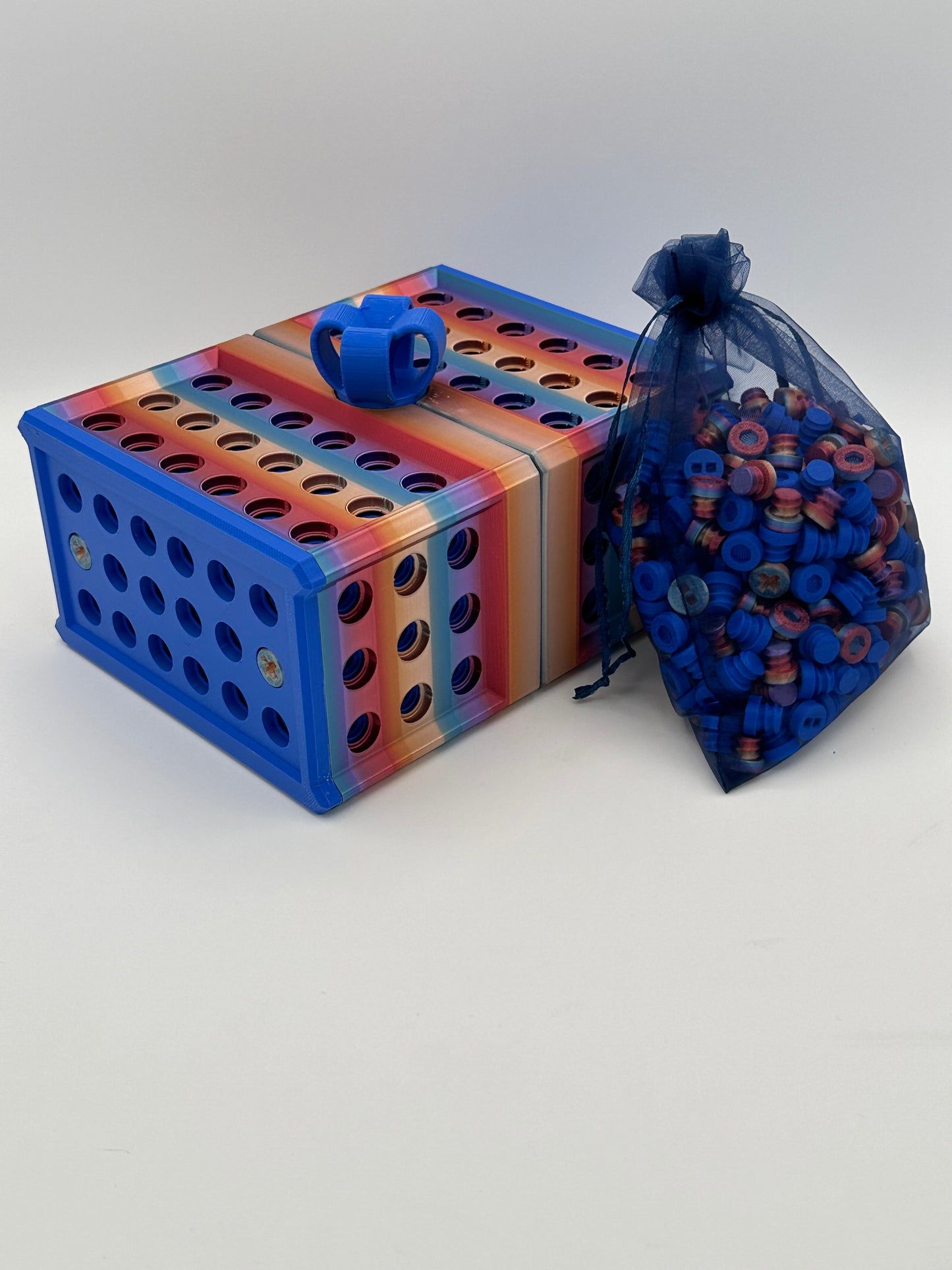Blue & Rainbow Extremely Annoying Gift Box with 296 screws