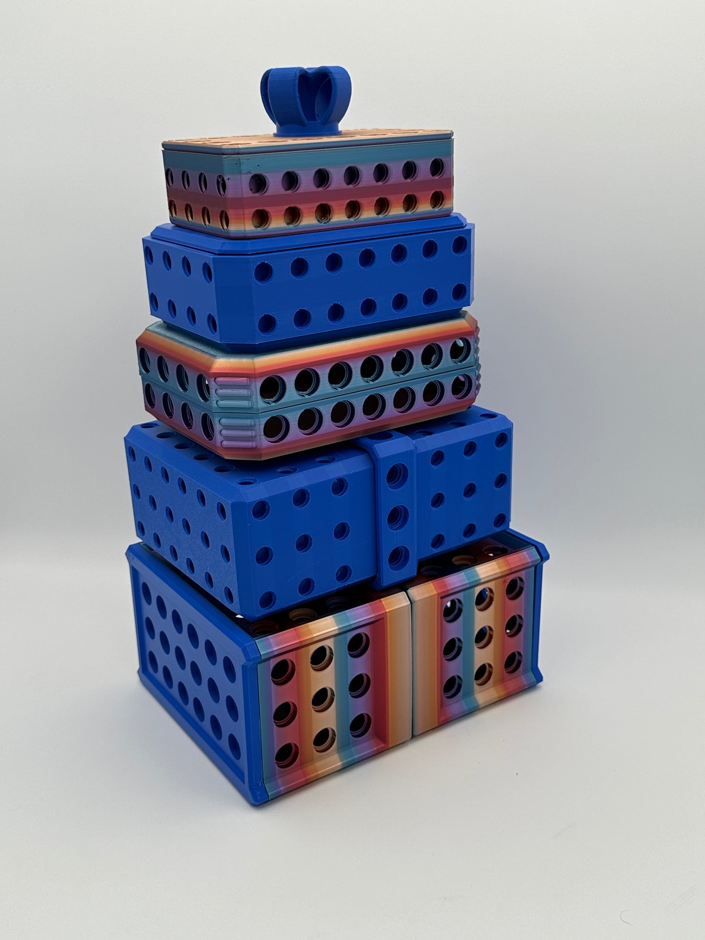 Blue & Rainbow Extremely Annoying Gift Box with 296 screws